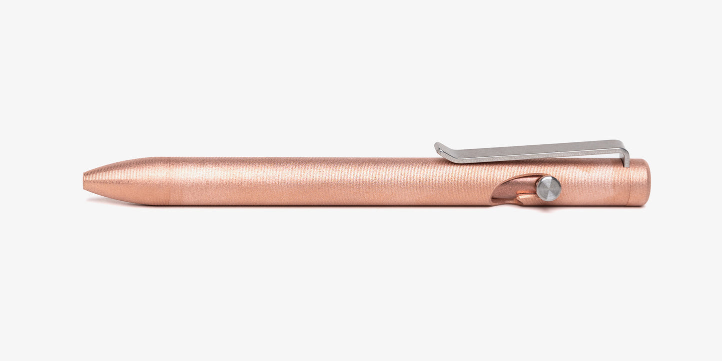Bead Blasted Copper Bolt Action Pen