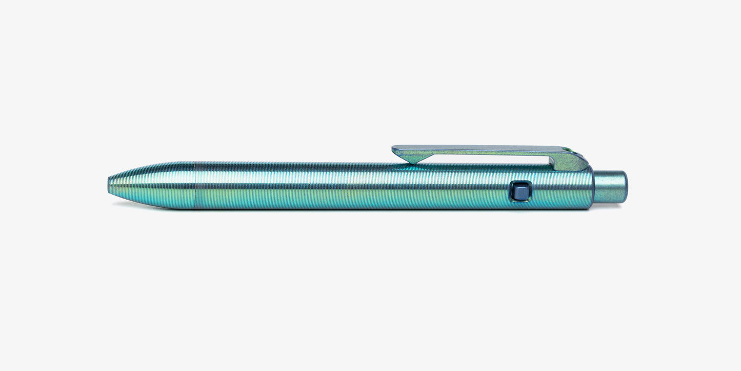 Green Dual Tone Ano Side Click Pen