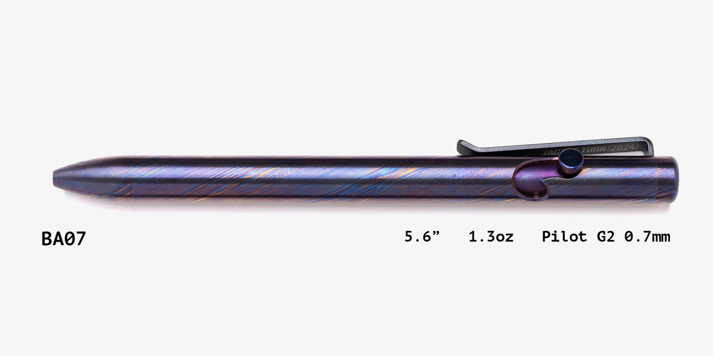 Full Titanium Damascus Bolt Action Pens