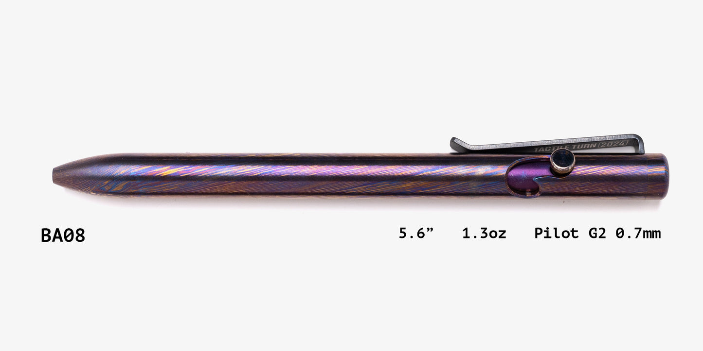 Full Titanium Damascus Bolt Action Pens