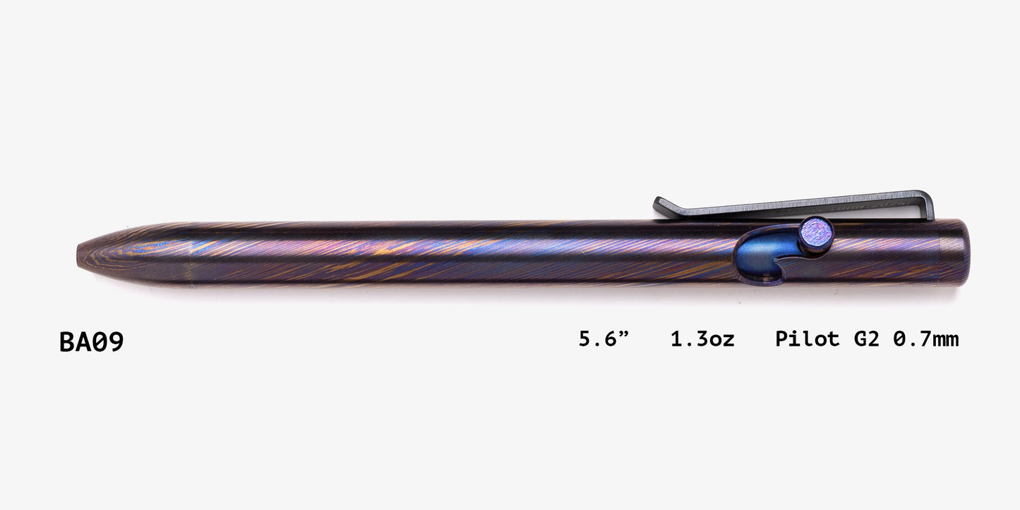 Full Titanium Damascus Bolt Action Pens