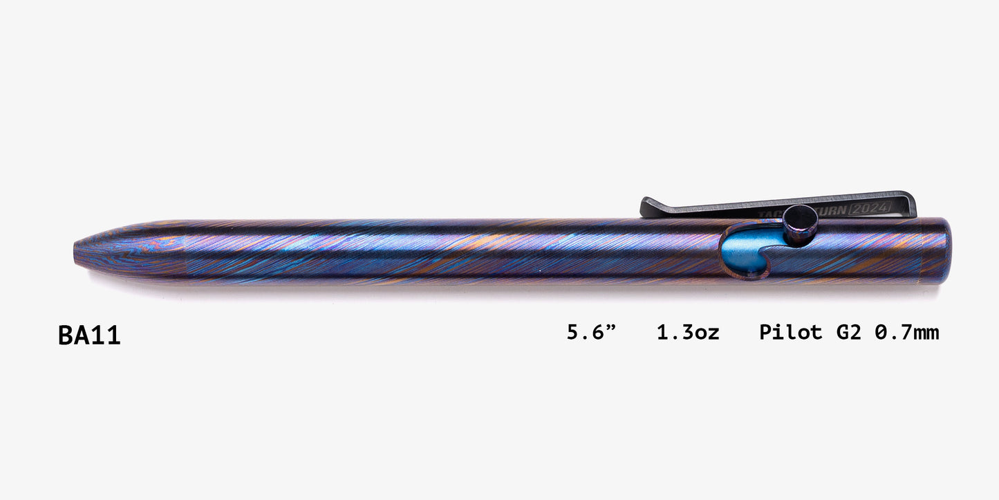 Full Titanium Damascus Bolt Action Pens