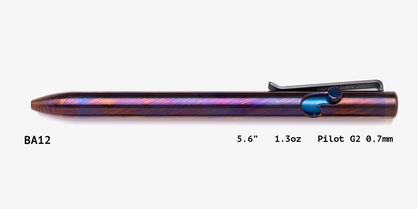Full Titanium Damascus Bolt Action Pens