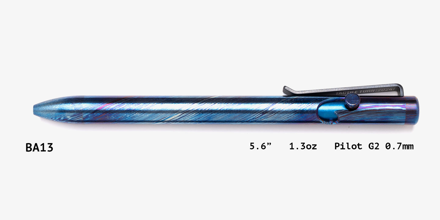 Full Titanium Damascus Bolt Action Pens