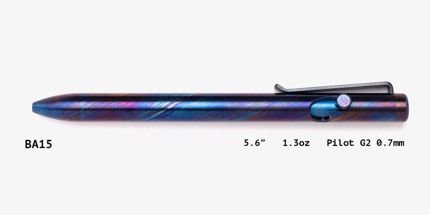 Full Titanium Damascus Bolt Action Pens