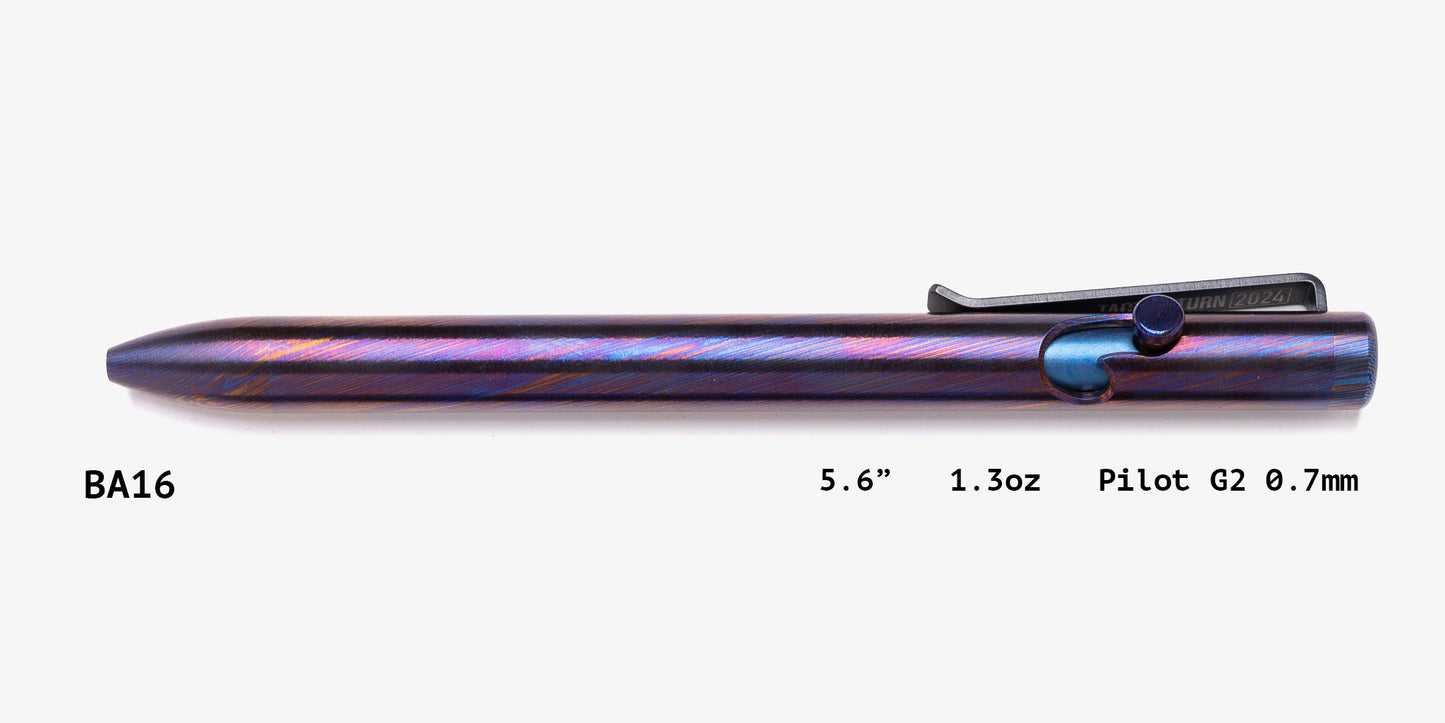 Full Titanium Damascus Bolt Action Pens