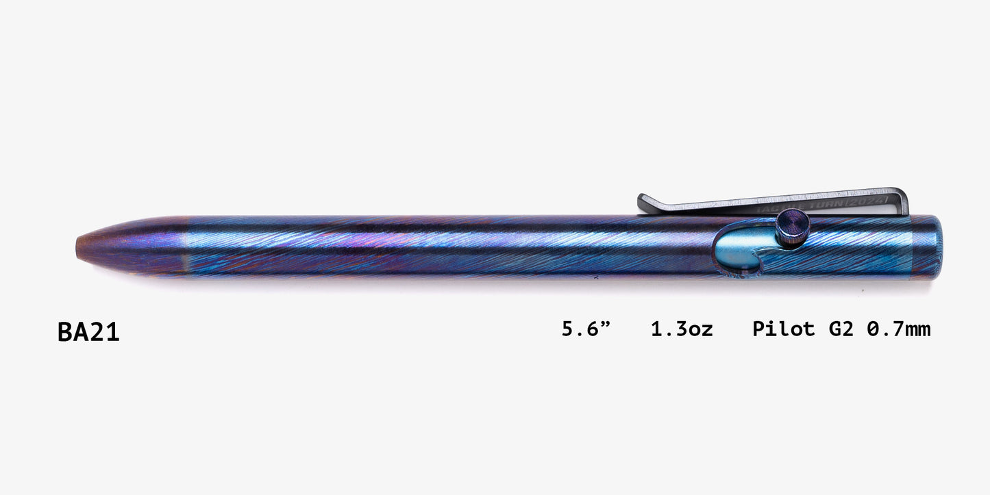 Full Titanium Damascus Bolt Action Pens