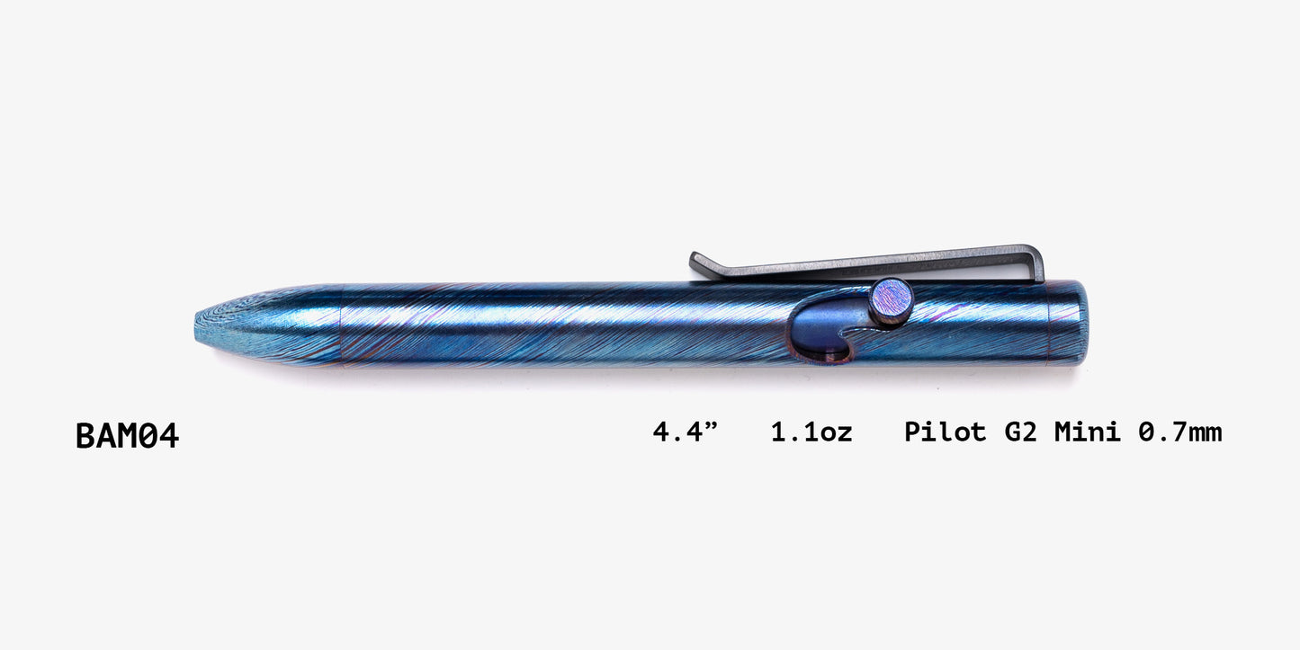 Full Titanium Damascus Bolt Action Pens