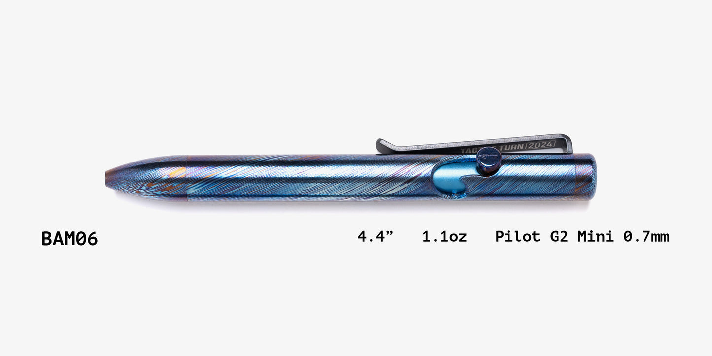 Full Titanium Damascus Bolt Action Pens