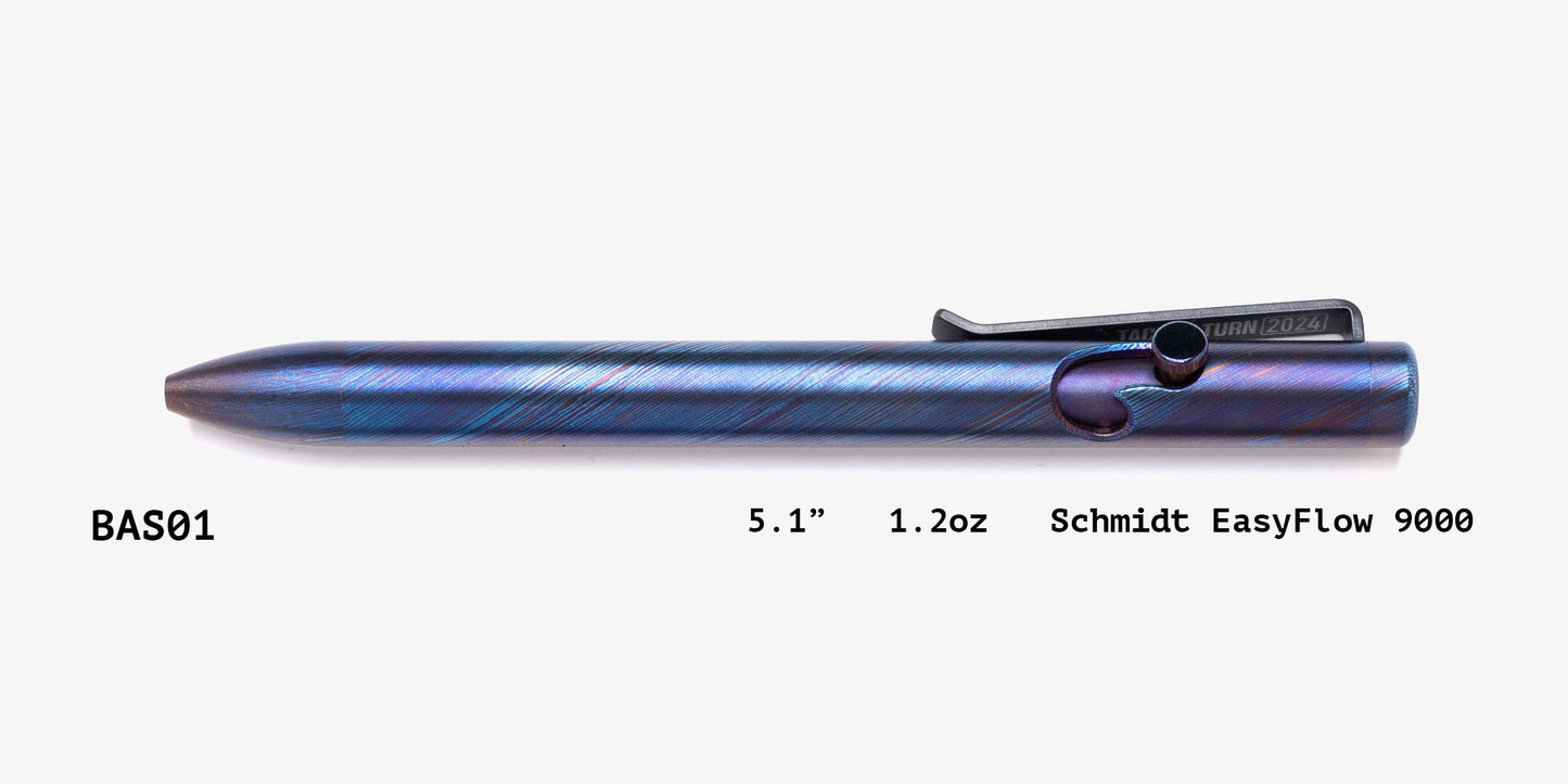 Full Titanium Damascus Bolt Action Pens