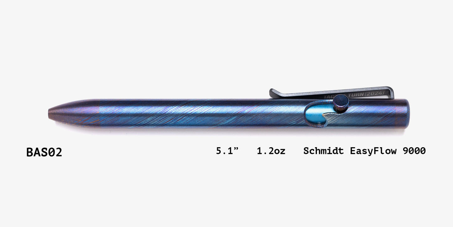Full Titanium Damascus Bolt Action Pens
