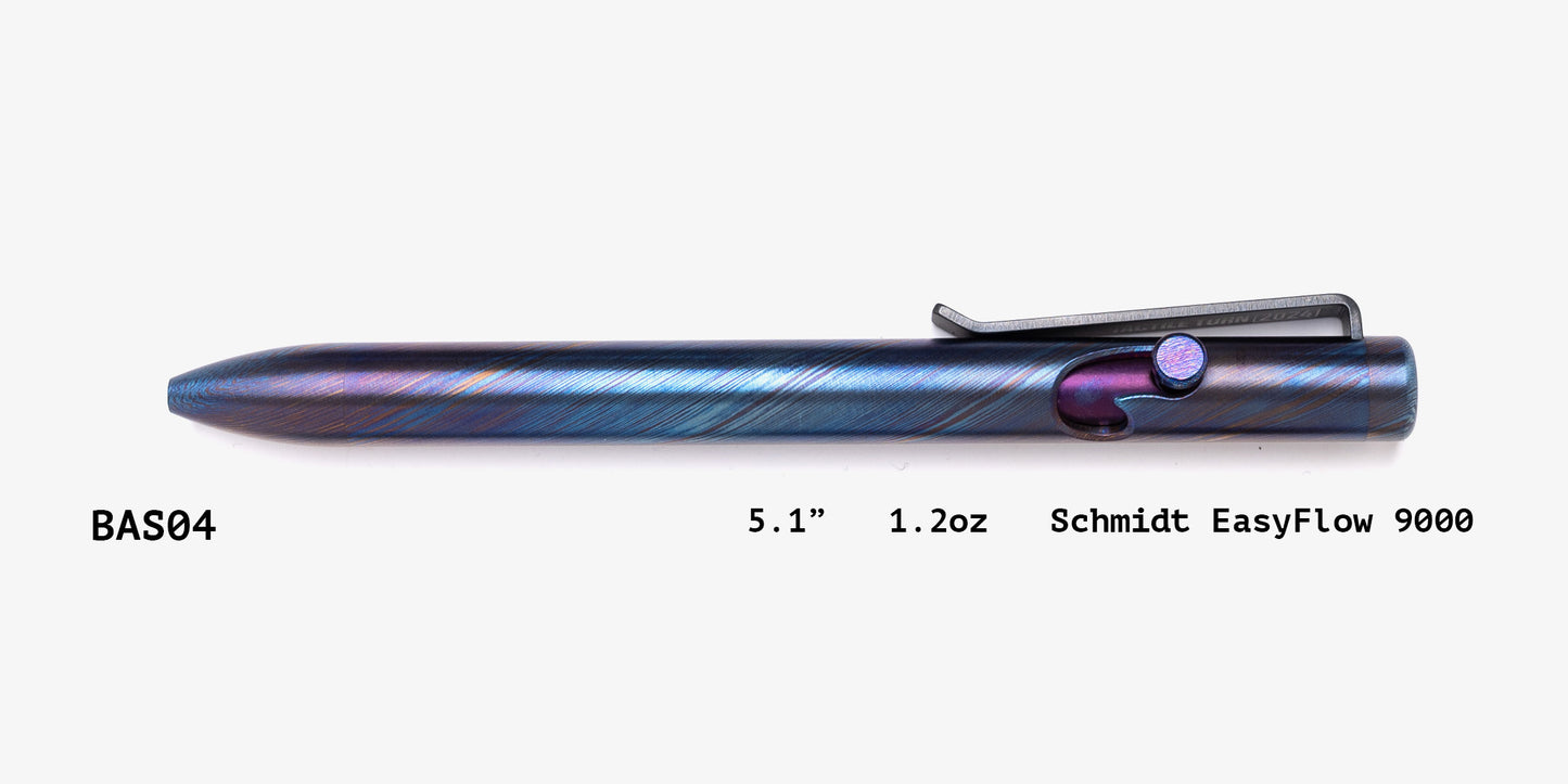 Full Titanium Damascus Bolt Action Pens