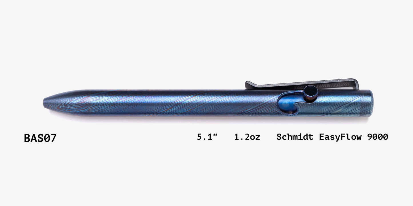 Full Titanium Damascus Bolt Action Pens