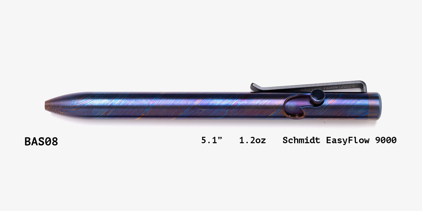 Full Titanium Damascus Bolt Action Pens