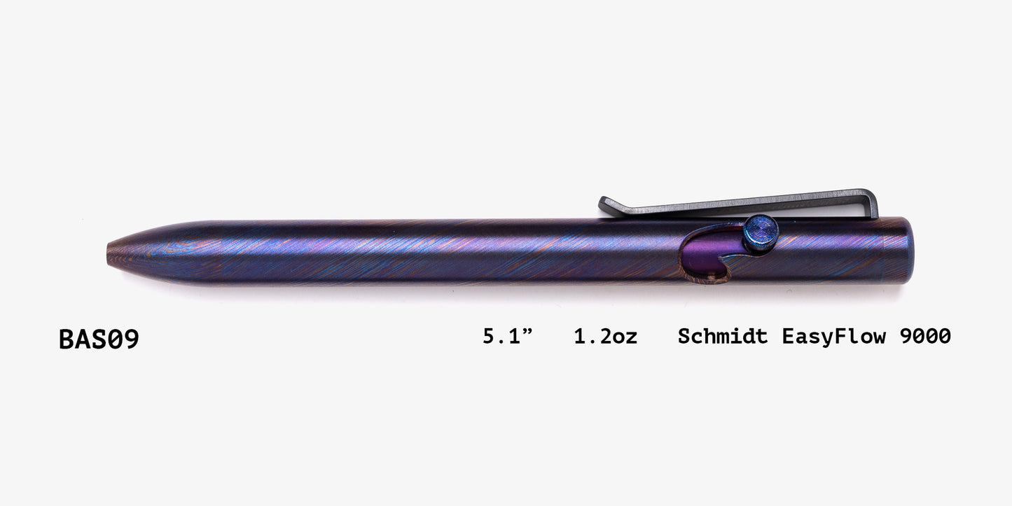 Full Titanium Damascus Bolt Action Pens