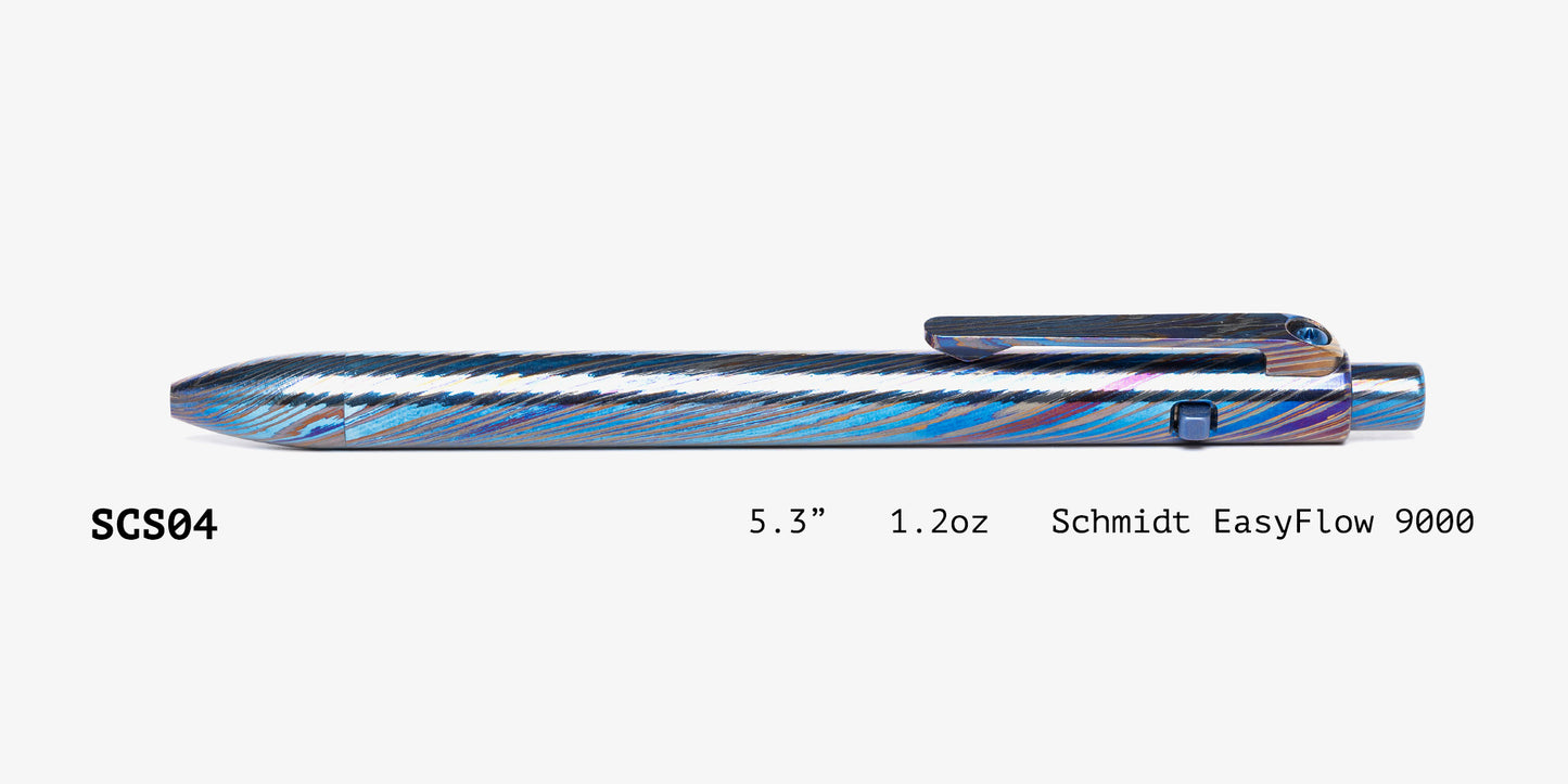 Full Zirconium Damascus Side Click Pen