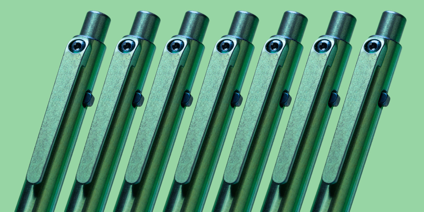 Green Dual Tone Ano Side Click Pen