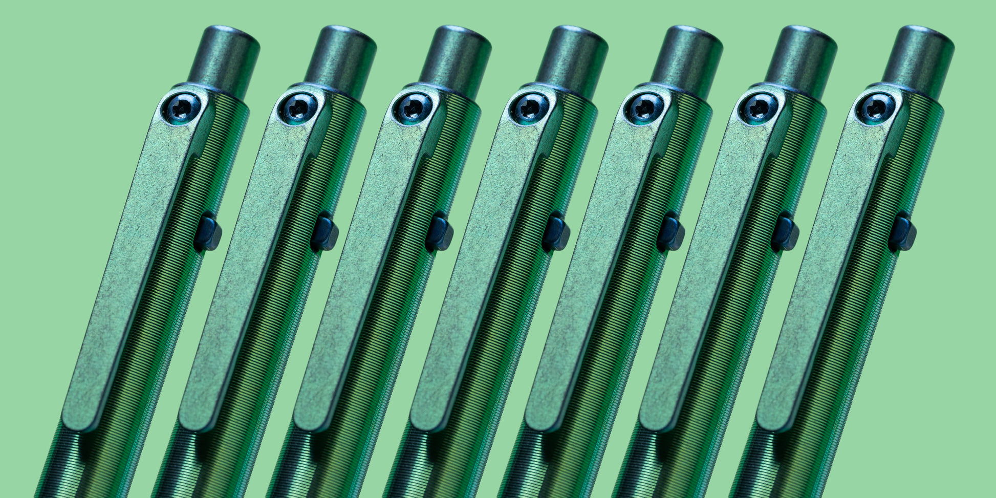 Green Dual Tone Ano Side Click Pen