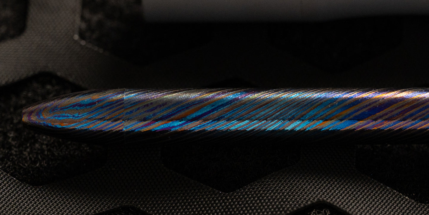 Full Zirconium Damascus Slim Side Click Pen