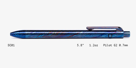 Full Titanium Damascus Side Click Pens