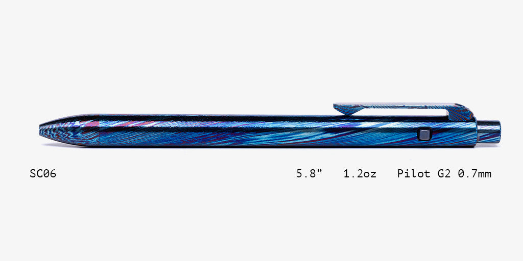 Full Titanium Damascus Side Click Pens