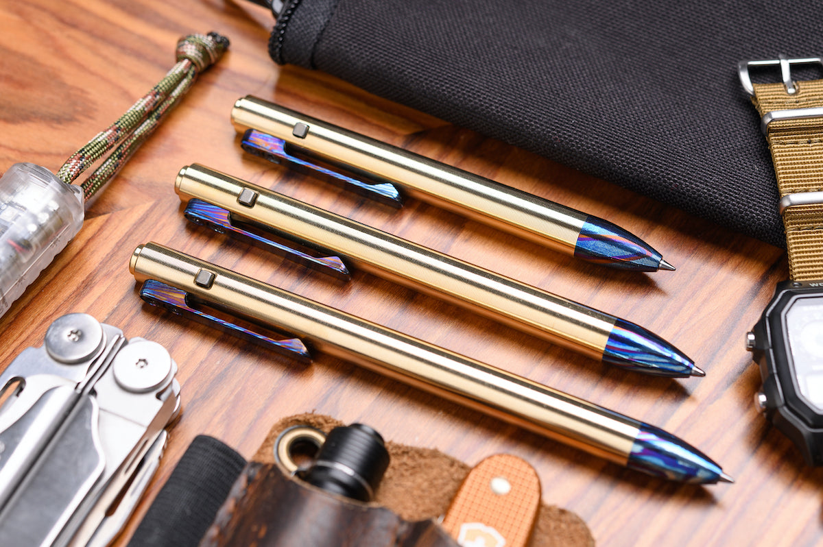 Titanium Damascus Side Click Pens