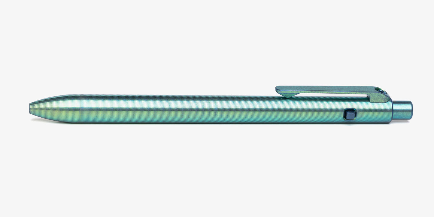 Green Dual Tone Ano Side Click Pen