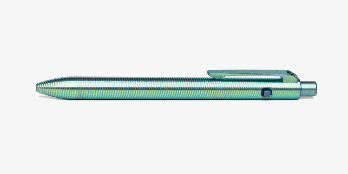 Green Dual Tone Ano Side Click Pen