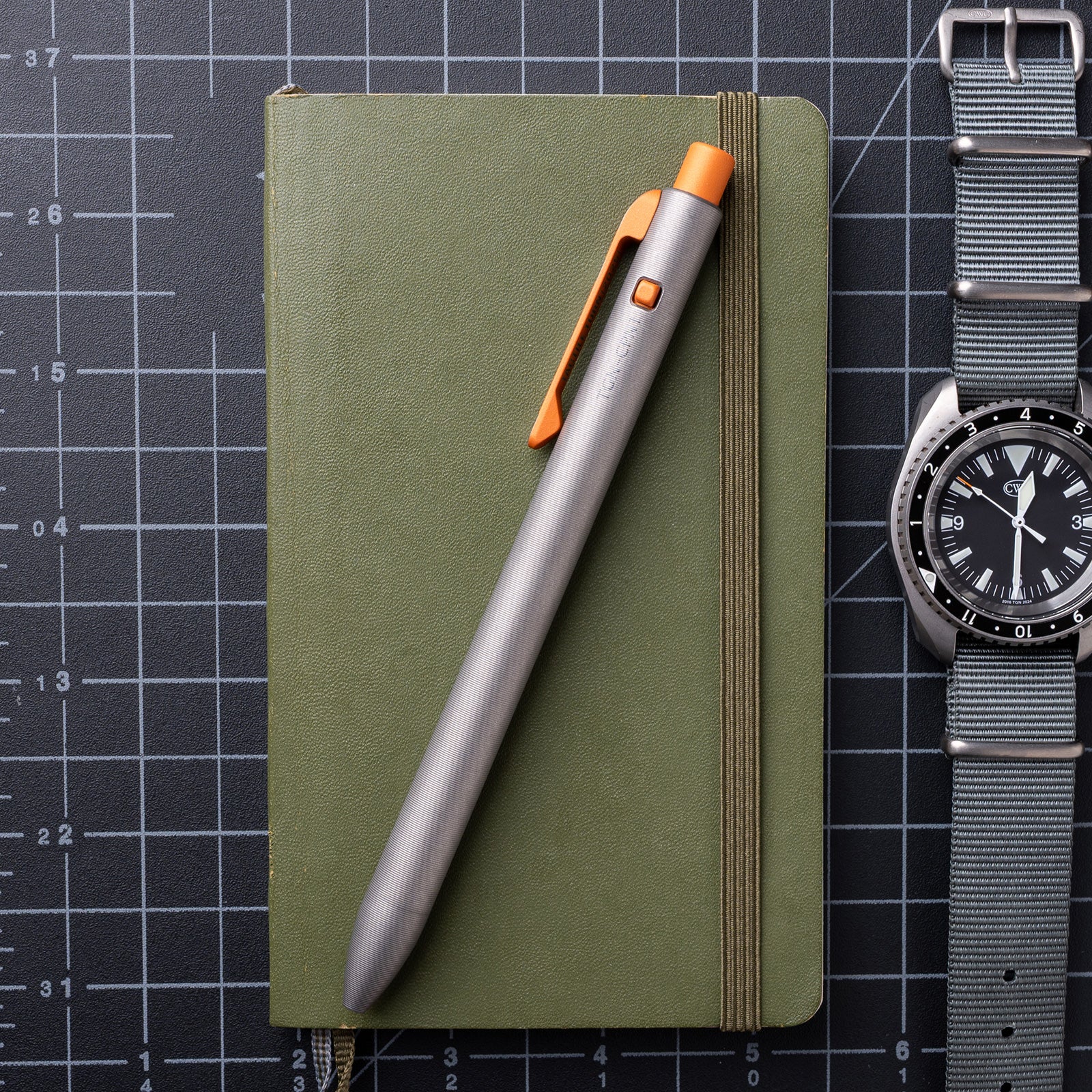 The Grey NATO Side Click Pen – Tactile Turn