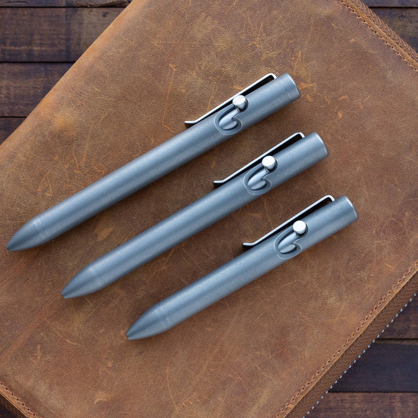 Stonewashed Titanium Thick Bolt Action Pen