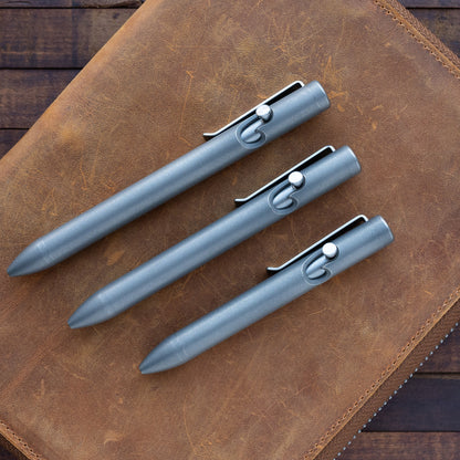 Stonewashed Titanium Thick Bolt Action Pen