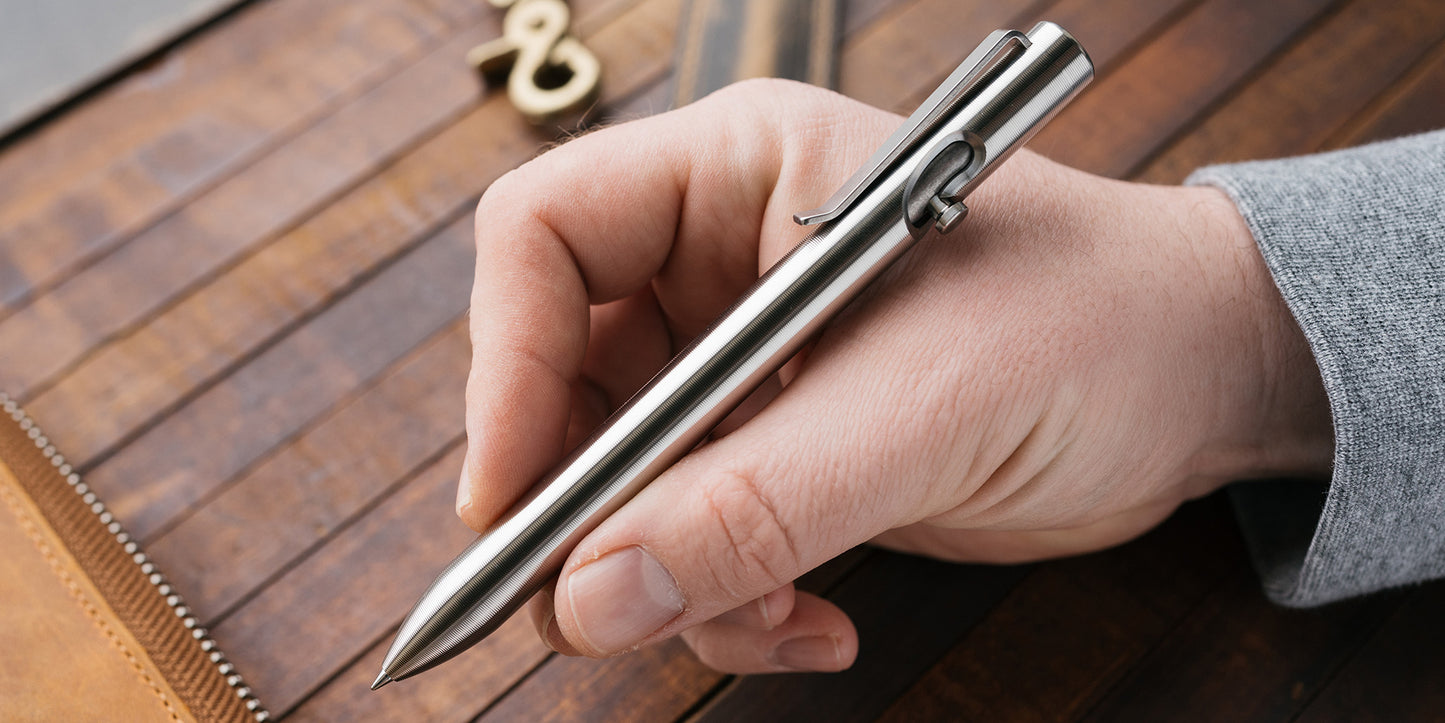 Thick Titanium Bolt Action Pen