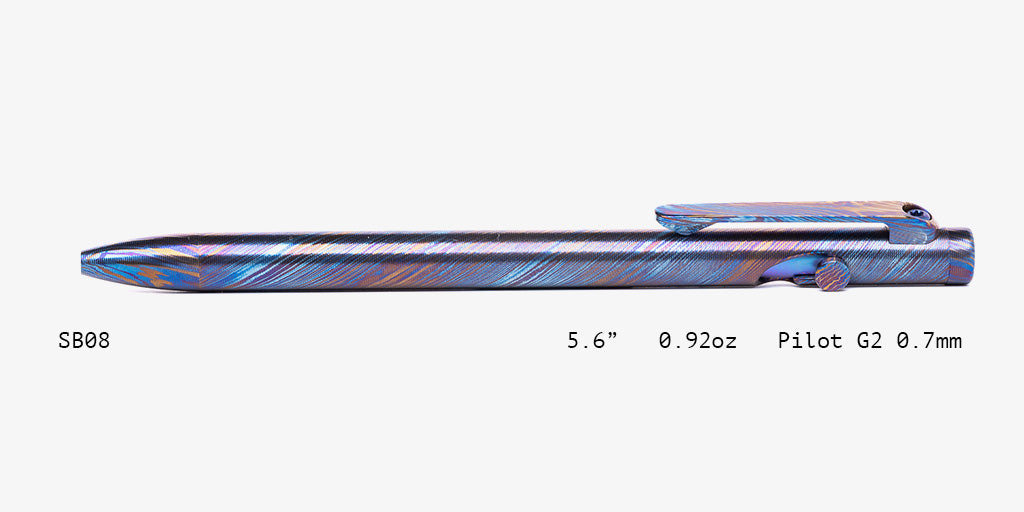 Full Titanium Damascus Slim Bolt Action Pens [Standard]