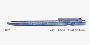 Full Titanium Damascus Slim Bolt Action Pens [Standard]