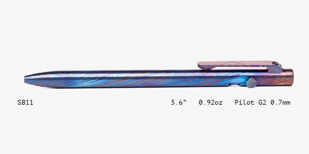 Full Titanium Damascus Slim Bolt Action Pens [Standard]