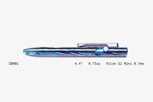 Full Titanium Damascus Slim Bolt Action Pens [Mini]