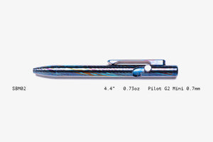 Full Titanium Damascus Slim Bolt Action Pens [Mini]