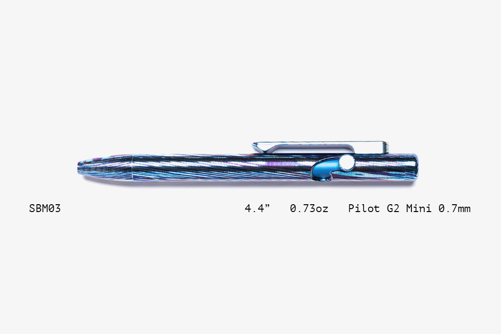 Full Titanium Damascus Slim Bolt Action Pens [Mini]