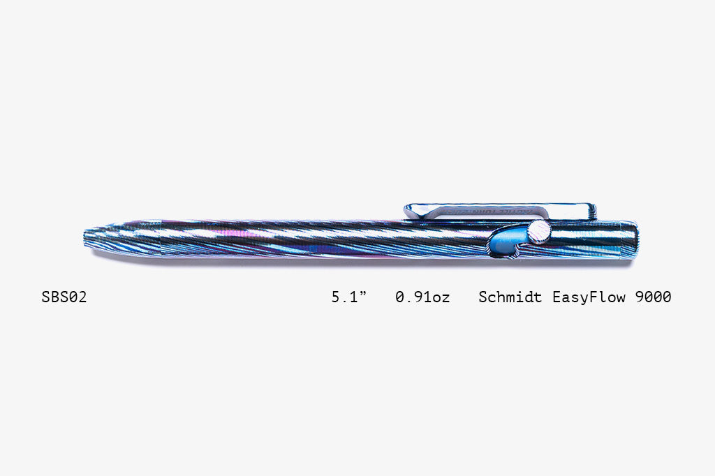 Full Titanium Damascus Slim Bolt Action Pens [Short]