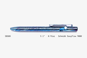 Full Titanium Damascus Slim Bolt Action Pens [Short]