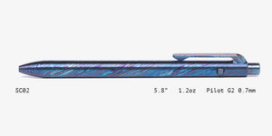 Full Titanium Damascus Side Click Pens